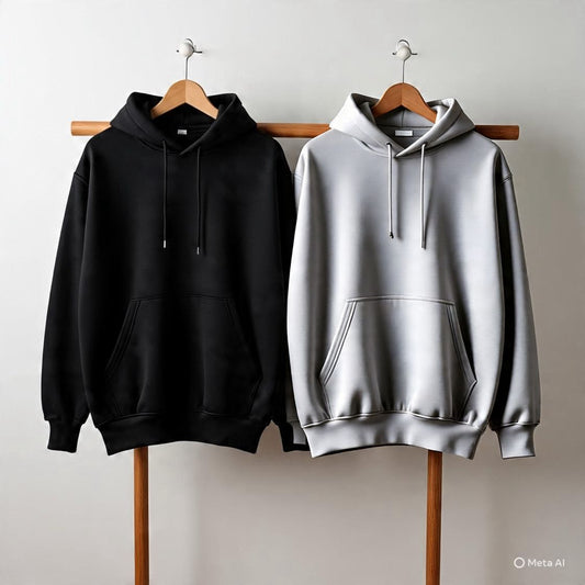 Pack of 2 Premium Hoodies – Ultimate Comfort & Style Combo (Black & Grey)